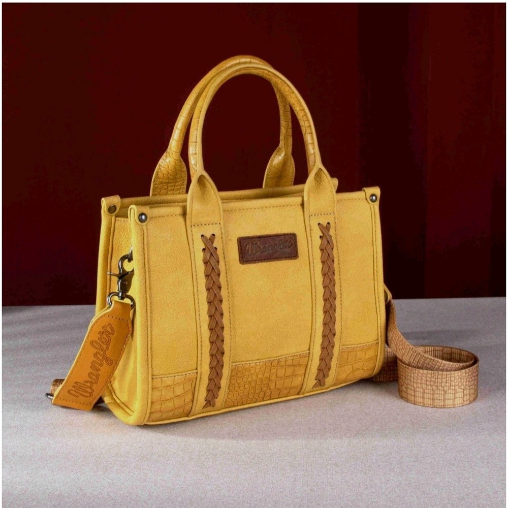 Montana West Whipstitch Concealed Carry‎ Tote Bag Western Crossbody Bag Mustard